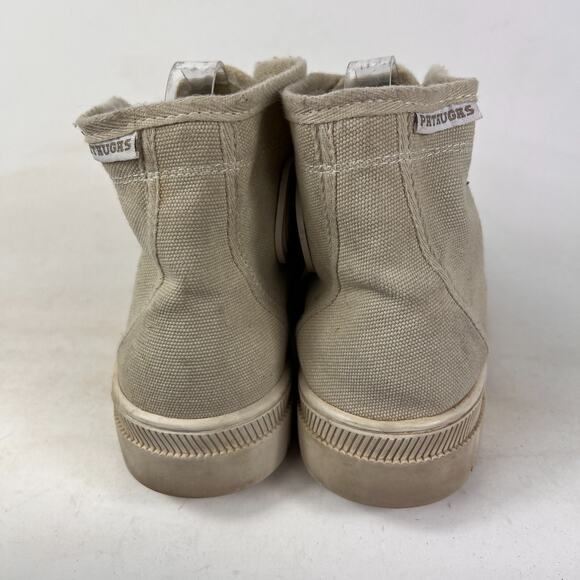 Pataugas canvas high top mens size 7 tan minimalist athletic sneakers shoes - Picture 7 of 12